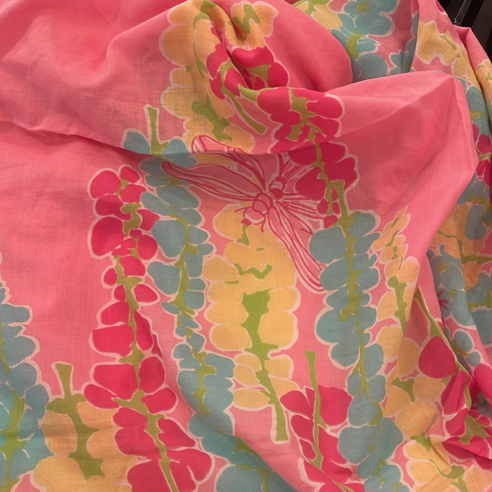 Lilly Pulitzer pink floral scarf/pareo OS - Picture 6 of 6